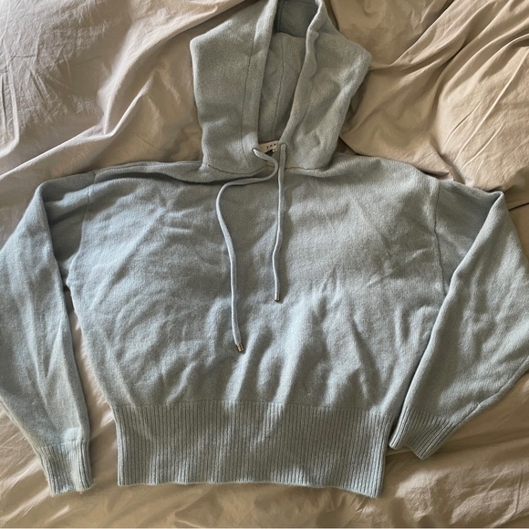 FRAME Light Blue Cashmere Hoodie Sz Small - Picture 1 of 4
